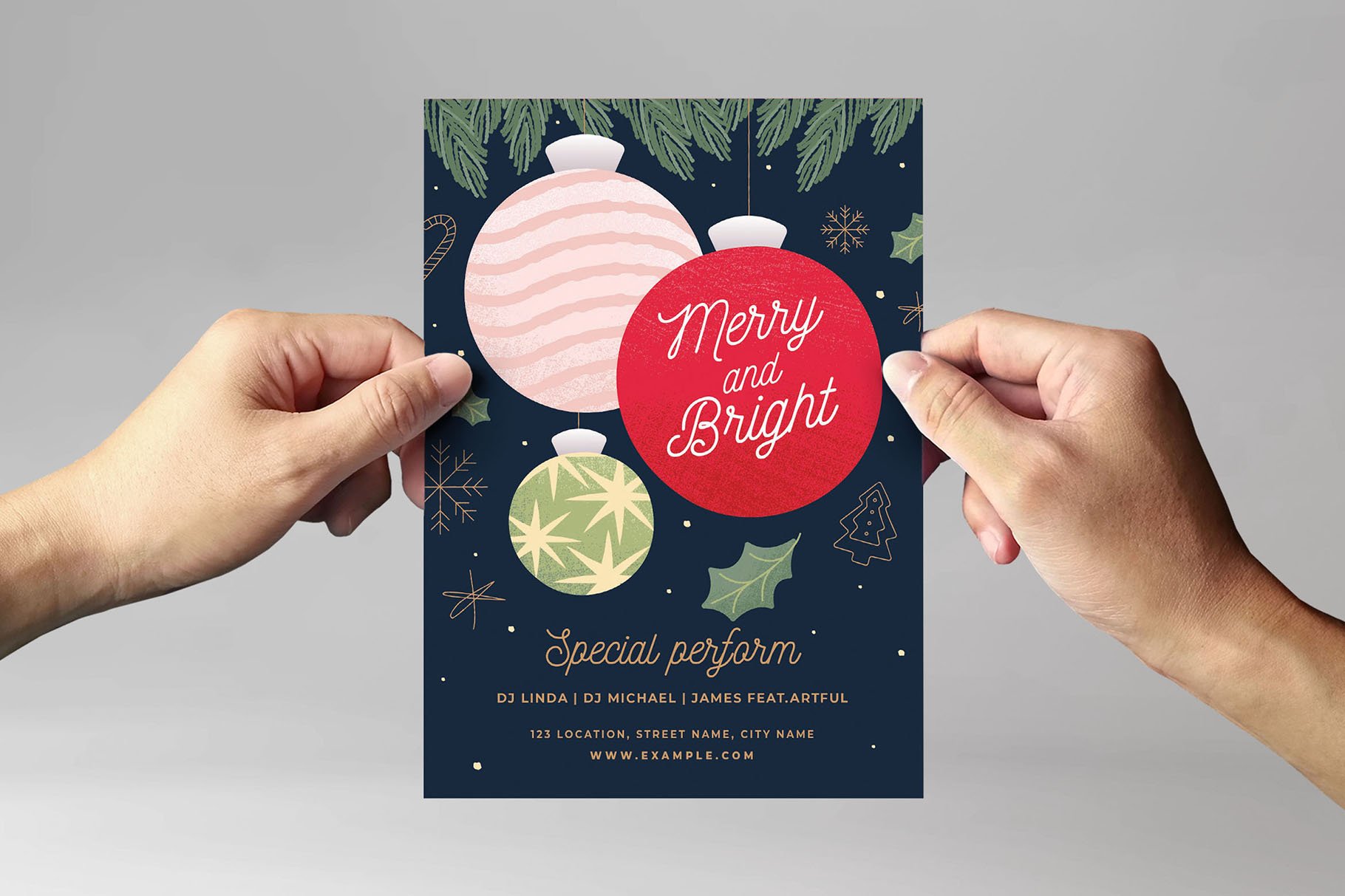 Christmas Card Flyer Template preview image.