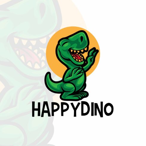Happy Dino Cartoon Logo cover image.