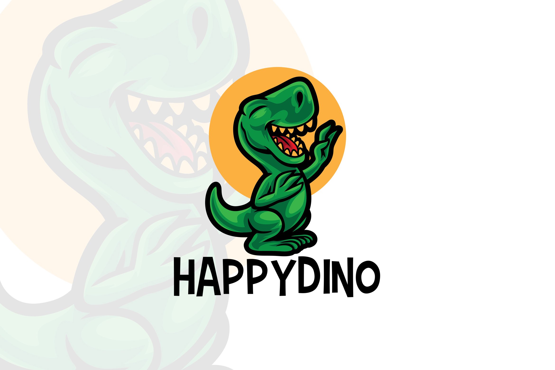 Happy Dino Cartoon Logo cover image.