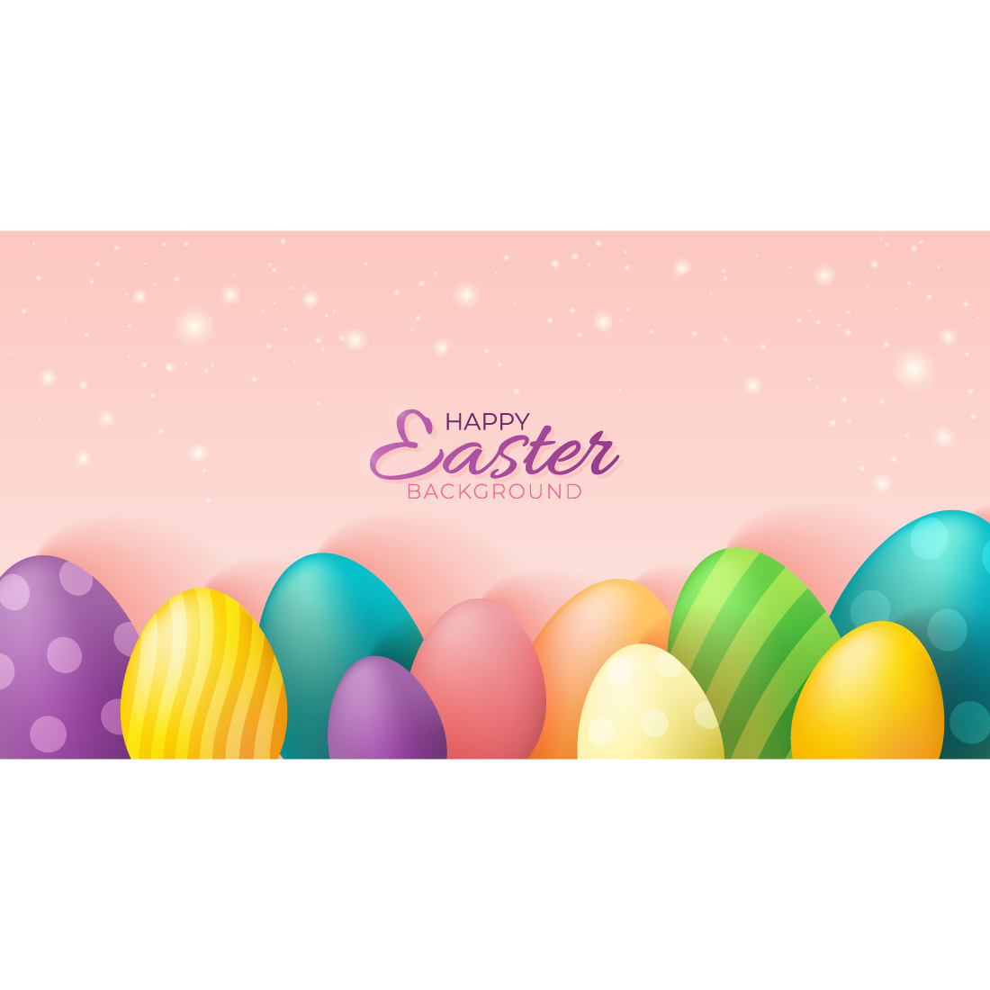 Happy Easter vector banners with cute bunny and eggs preview image.