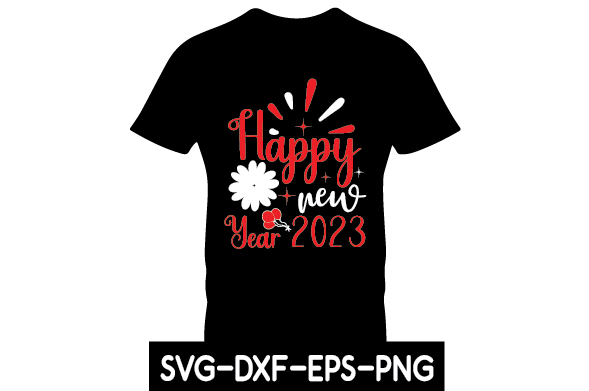 T - shirt with the words happy new year on it.