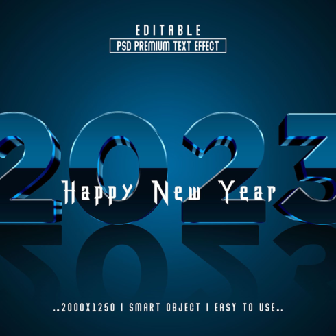 Happy new year 2012 with a blue background.