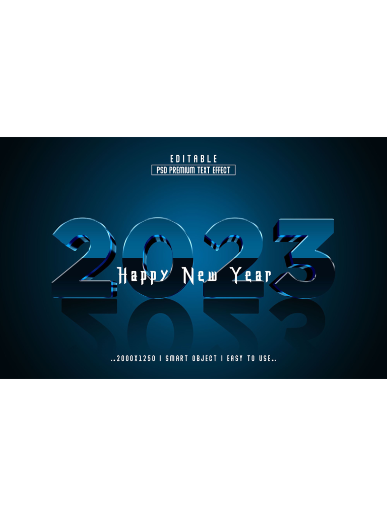 Happy New Year 2023 3d Text Effect Masterbundles