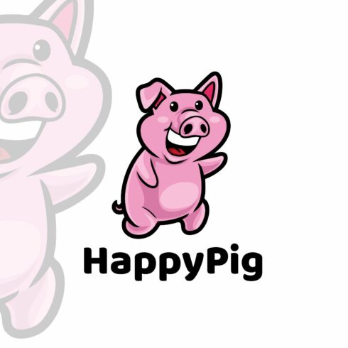 Happy Pig Cartoon Logo cover image.