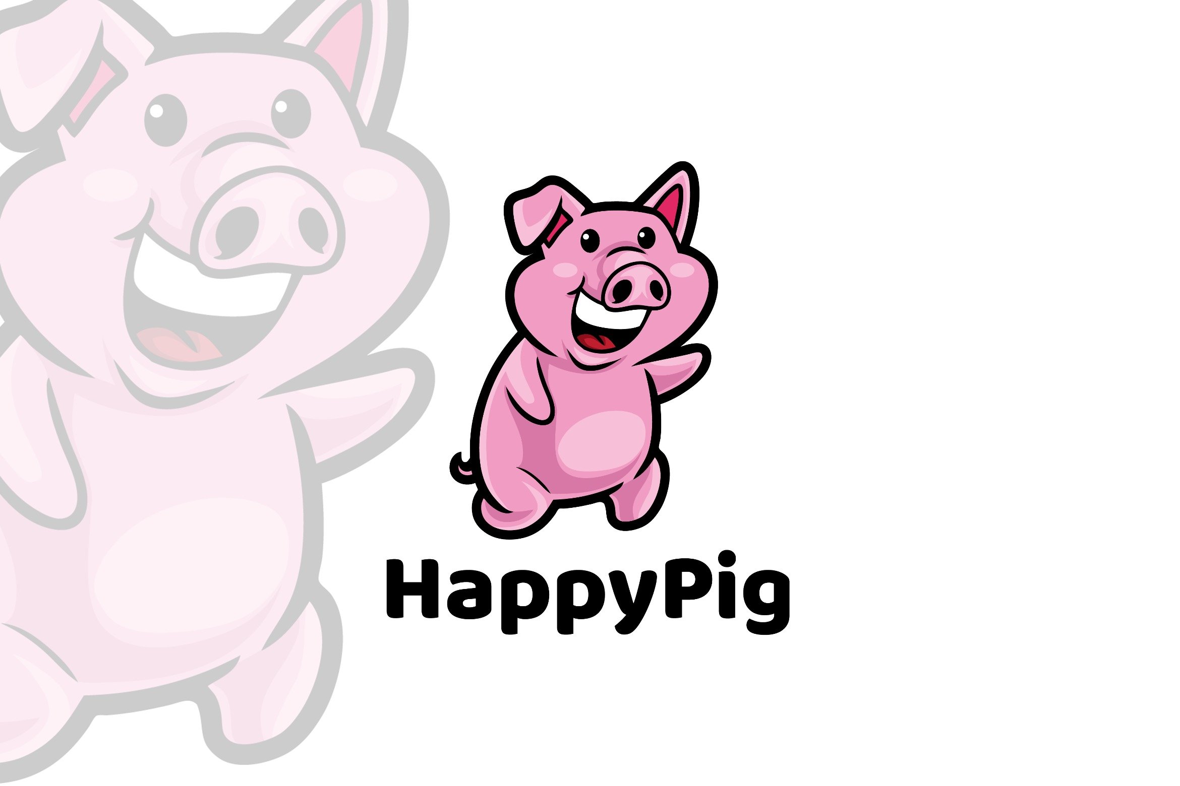 Happy Pig Cartoon Logo cover image.