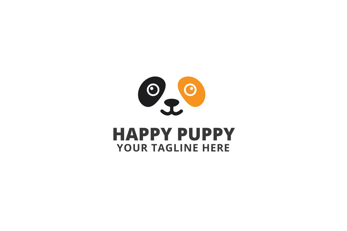Happy Puppy Logo Template cover image.