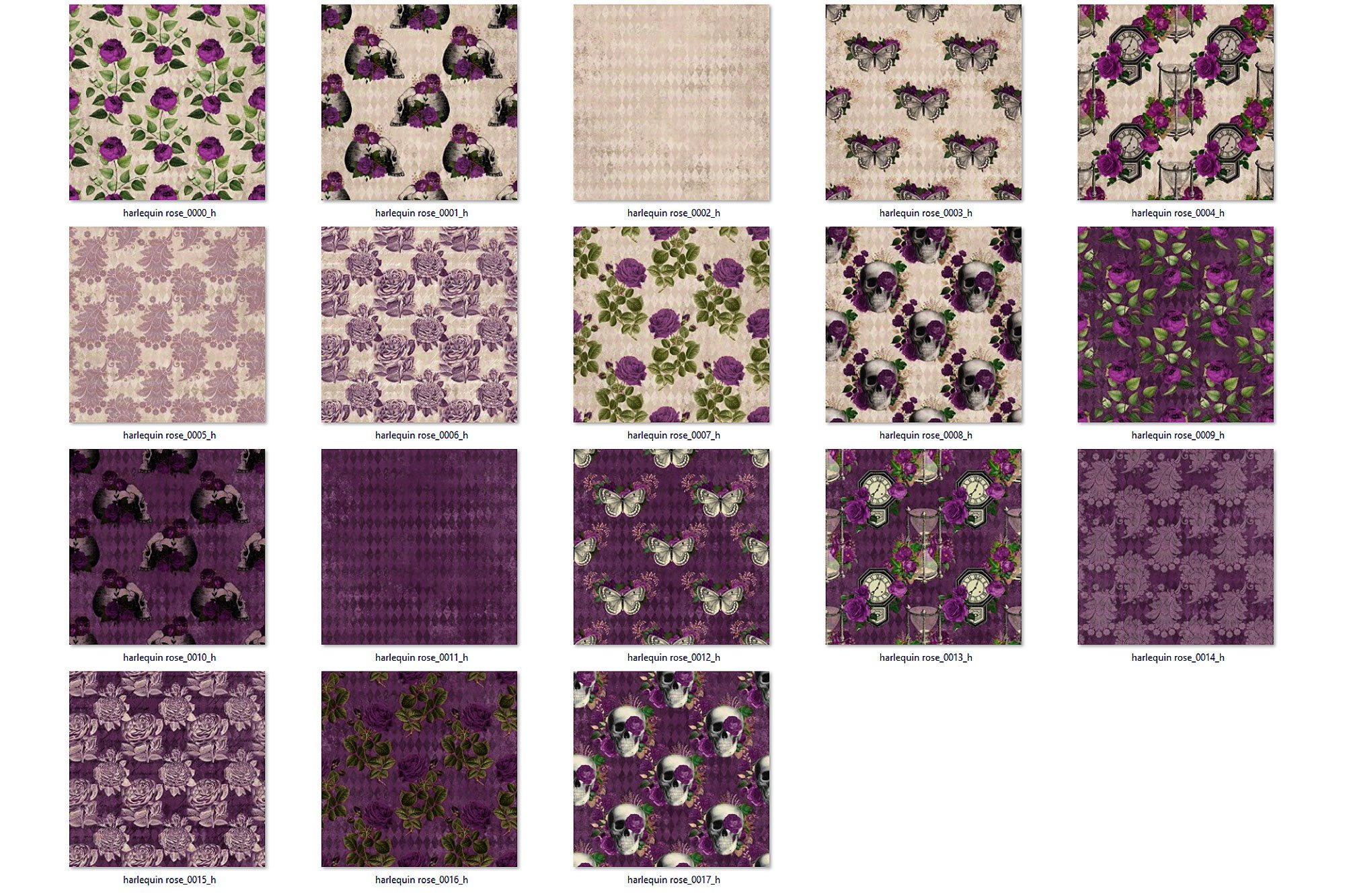 harlequin purple rose digital paper preview 4 165