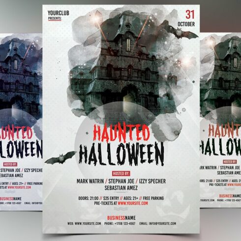 Haunted Halloween - PSD Flyer cover image.
