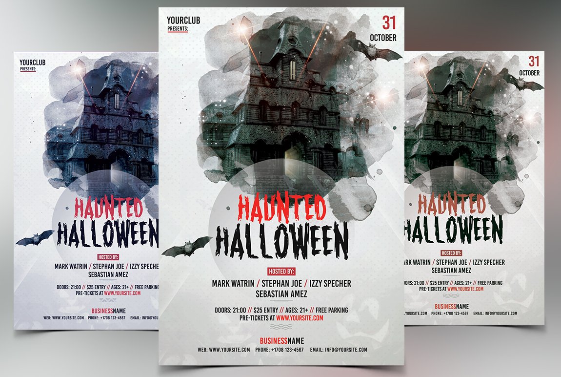 Haunted Halloween - PSD Flyer cover image.