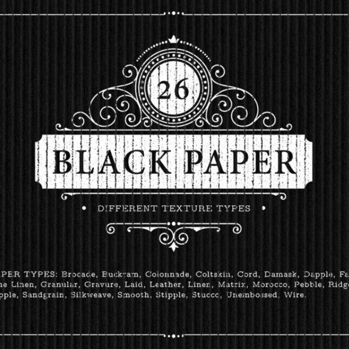 26 Black Paper Texture Backgrounds cover image.