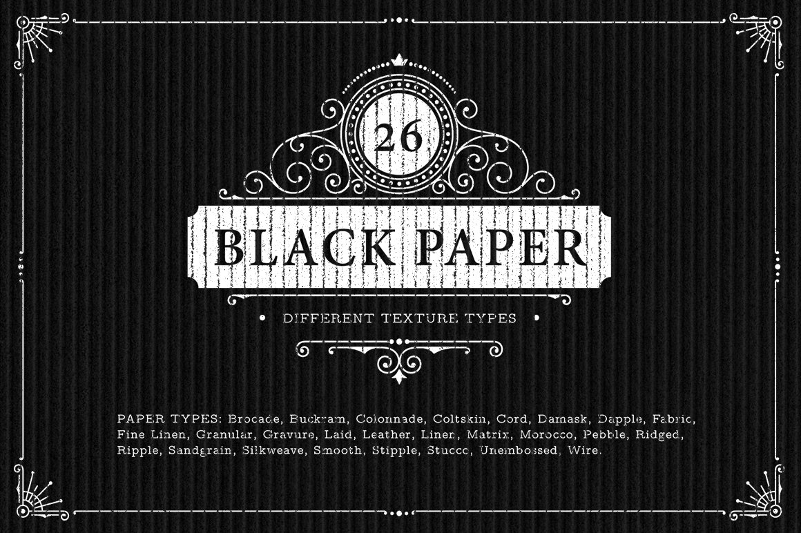 26 Black Paper Texture Backgrounds cover image.