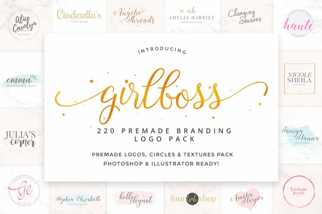 Feminine Premade Logo Gigabundle – MasterBundles