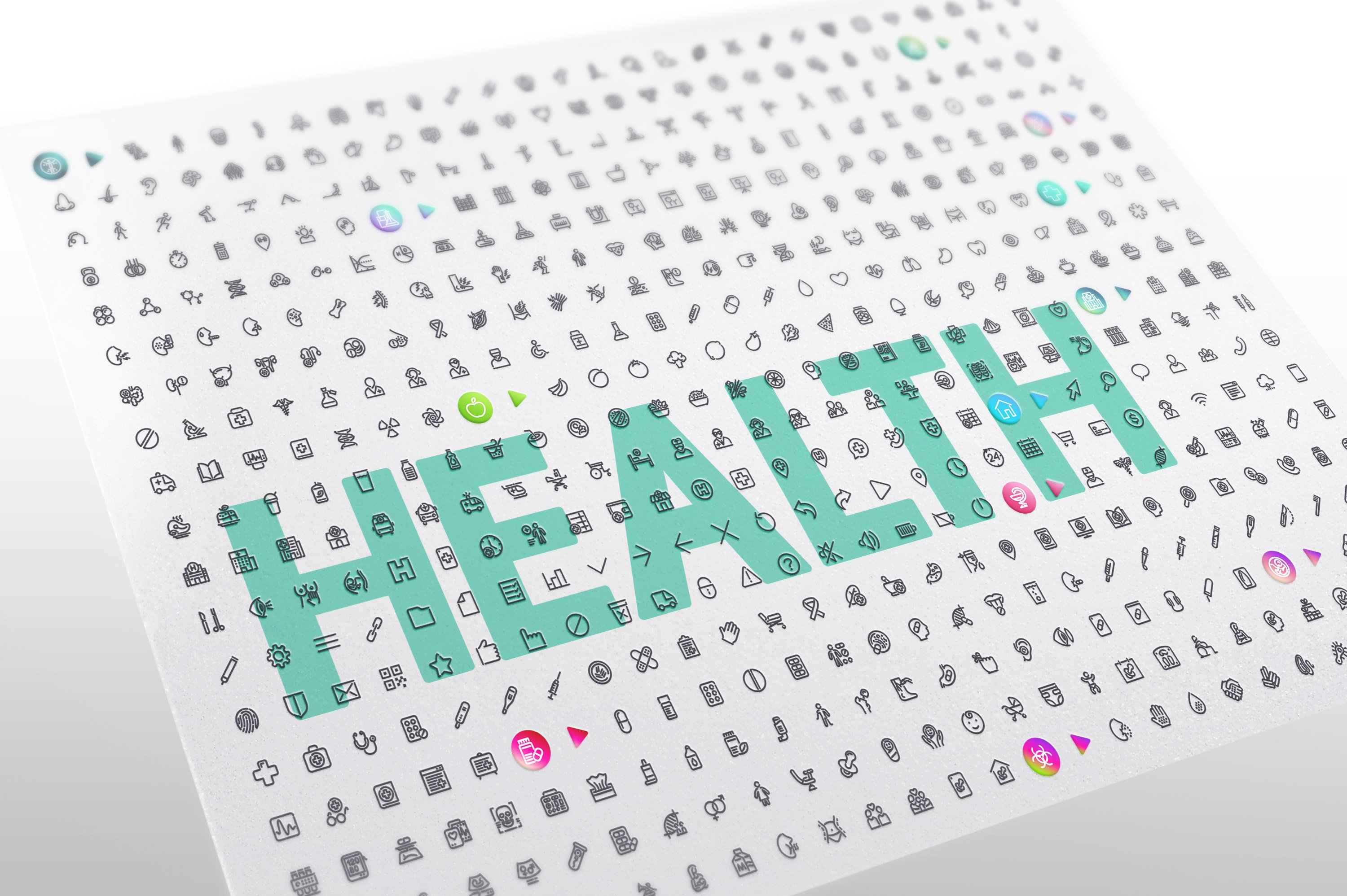 health line icons bundle mockup 485