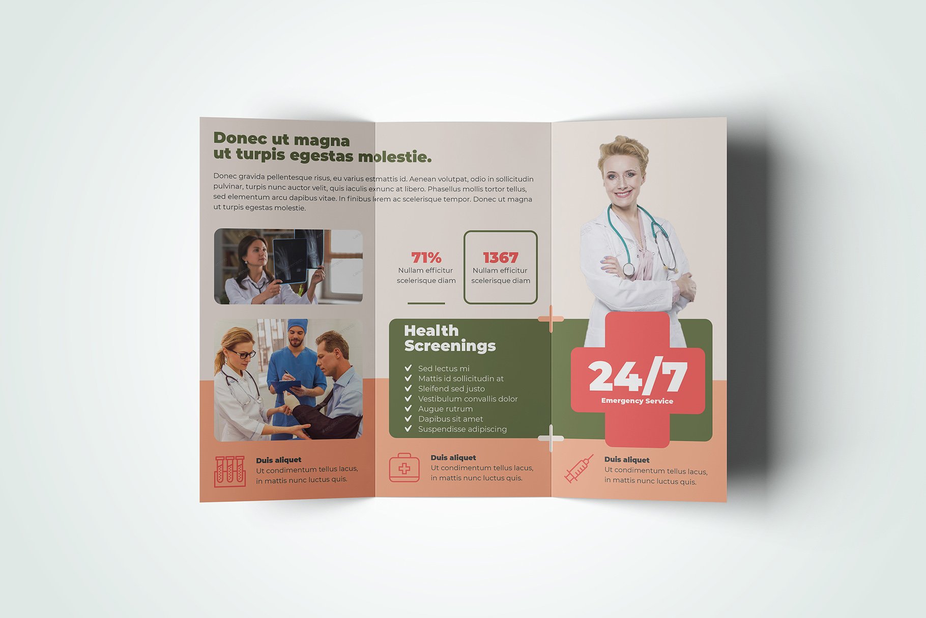 Healthcare Trifold Brochure preview image.