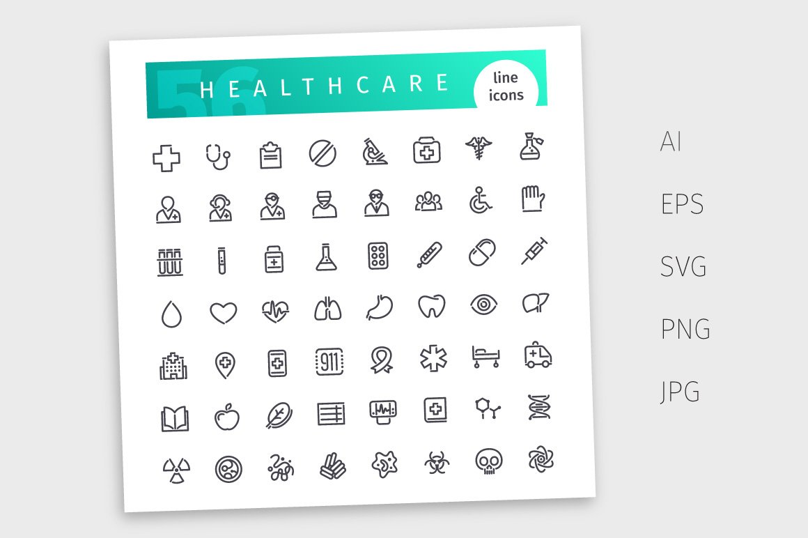 healthcare line icons set4 539