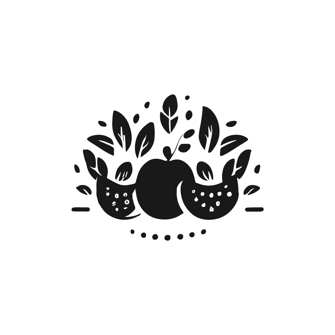 Healthy fruits illustration logo preview image.