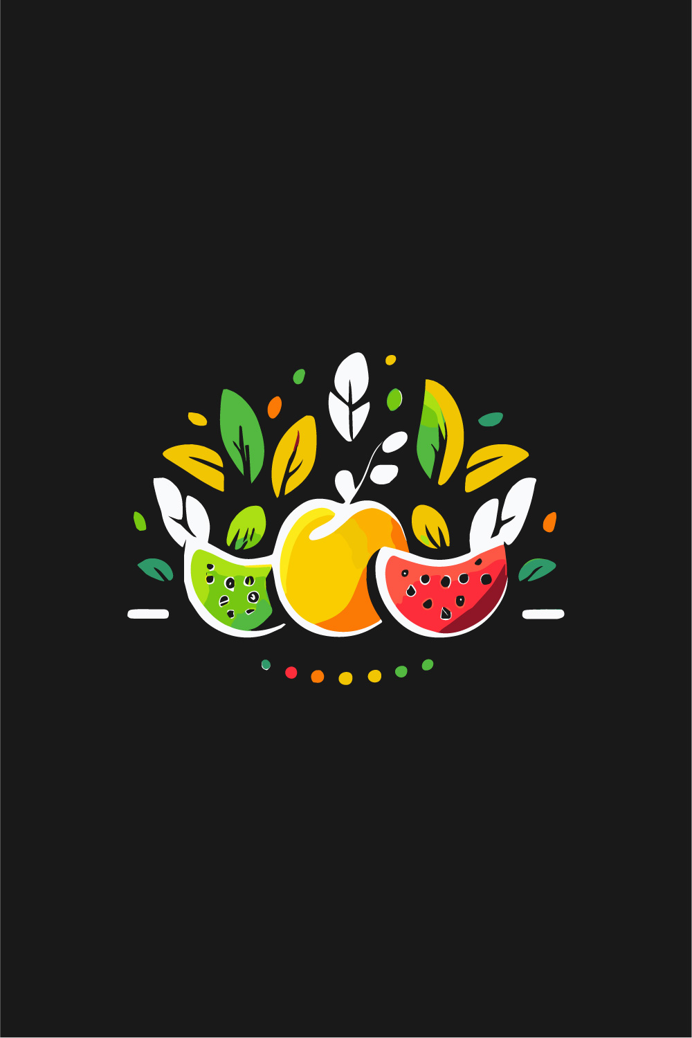 Healthy fruits illustration logo pinterest preview image.