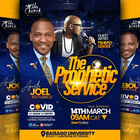 Prophetic service flyer cover image.