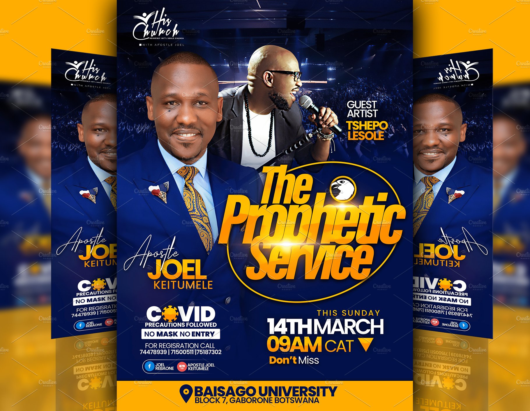 Prophetic service flyer cover image.