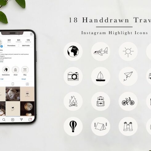 Travel Highlight Icons for Instagram cover image.