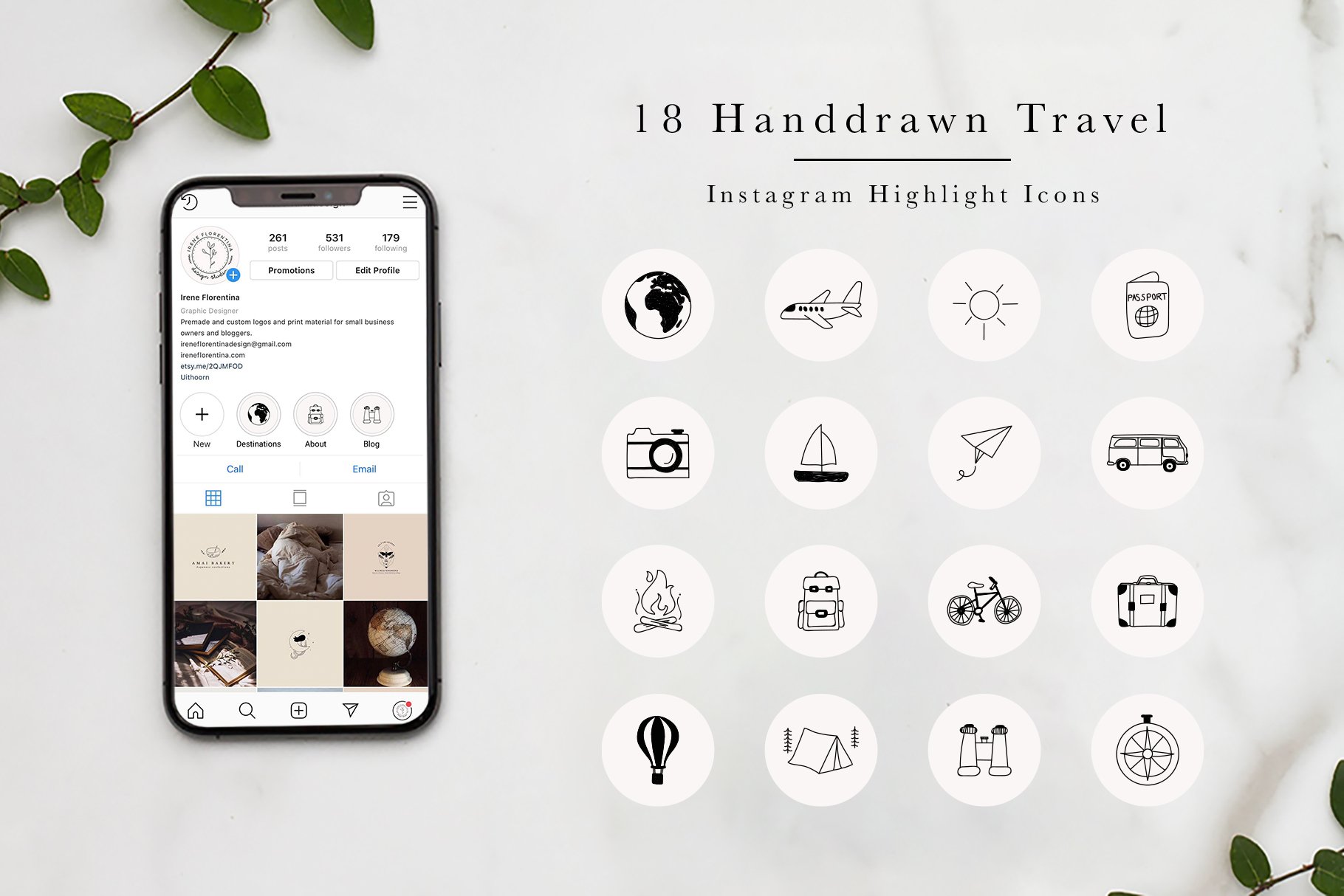 Travel Highlight Icons for Instagram cover image.