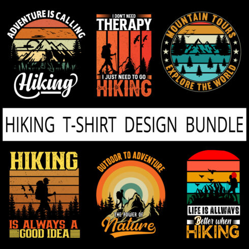 Hiking lover t-shirt design bundle free svg cover image.