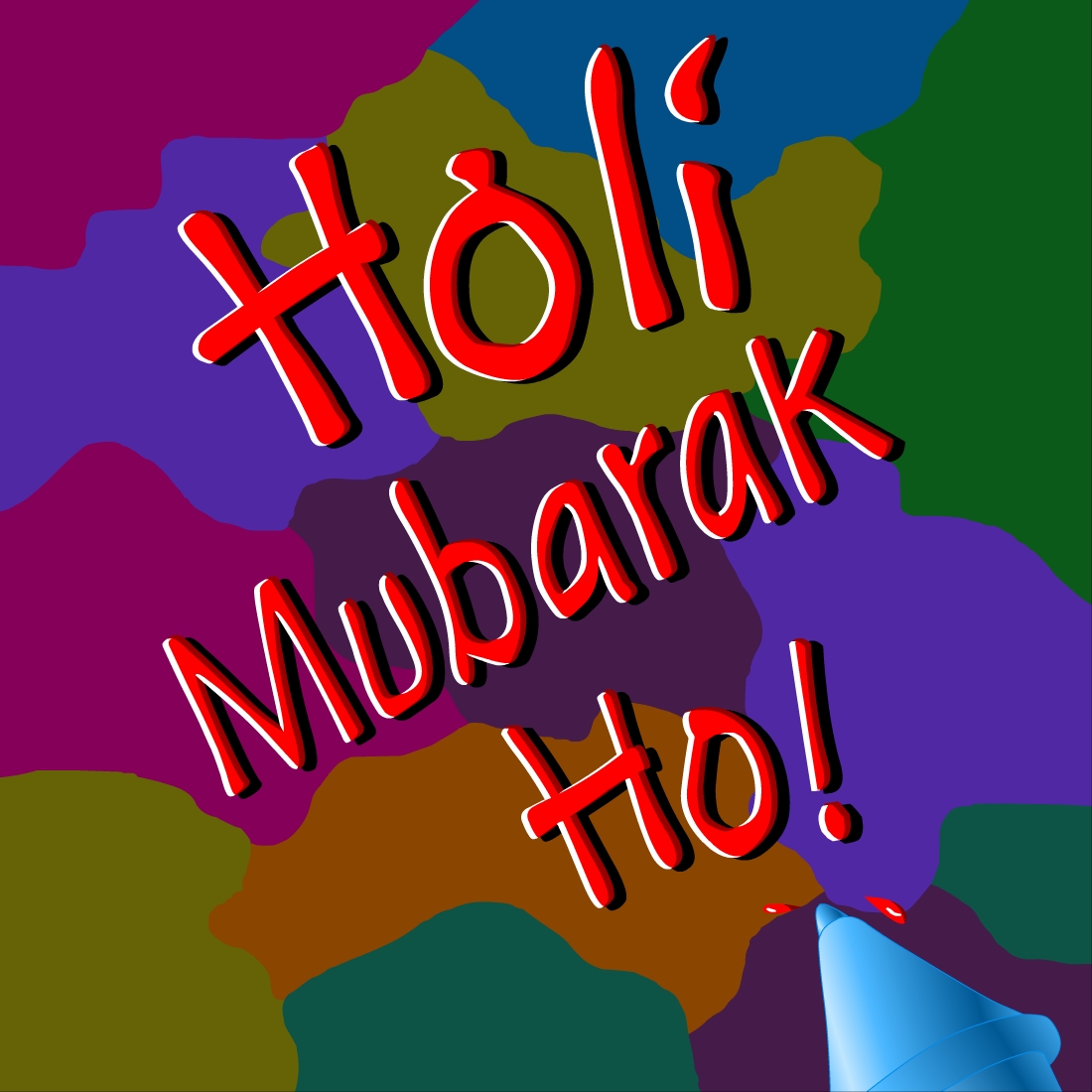 Colorful background with the words holi mubarak ho.