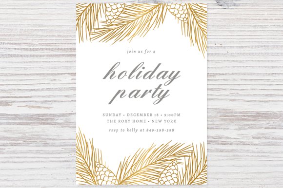 Holiday Party Invitation Template preview image.