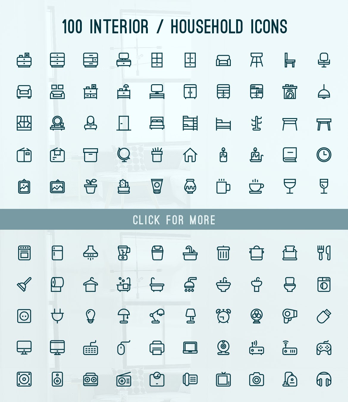 Home Interior / Household Icons preview image.