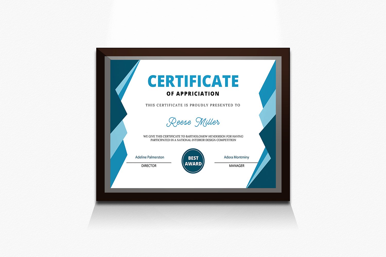 Certificate of Appreciation preview image.