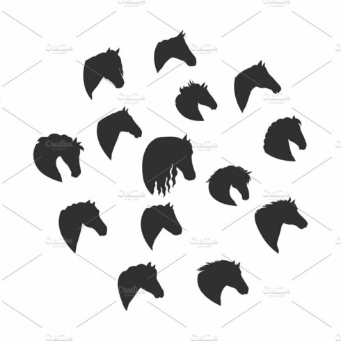 Silhouettes of Horse Heads cover image.