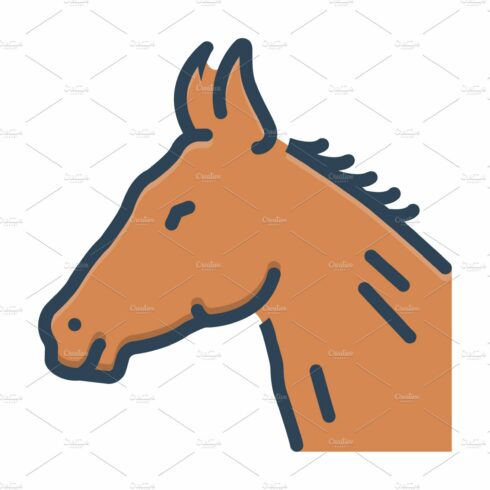 Horse steed color icon cover image.