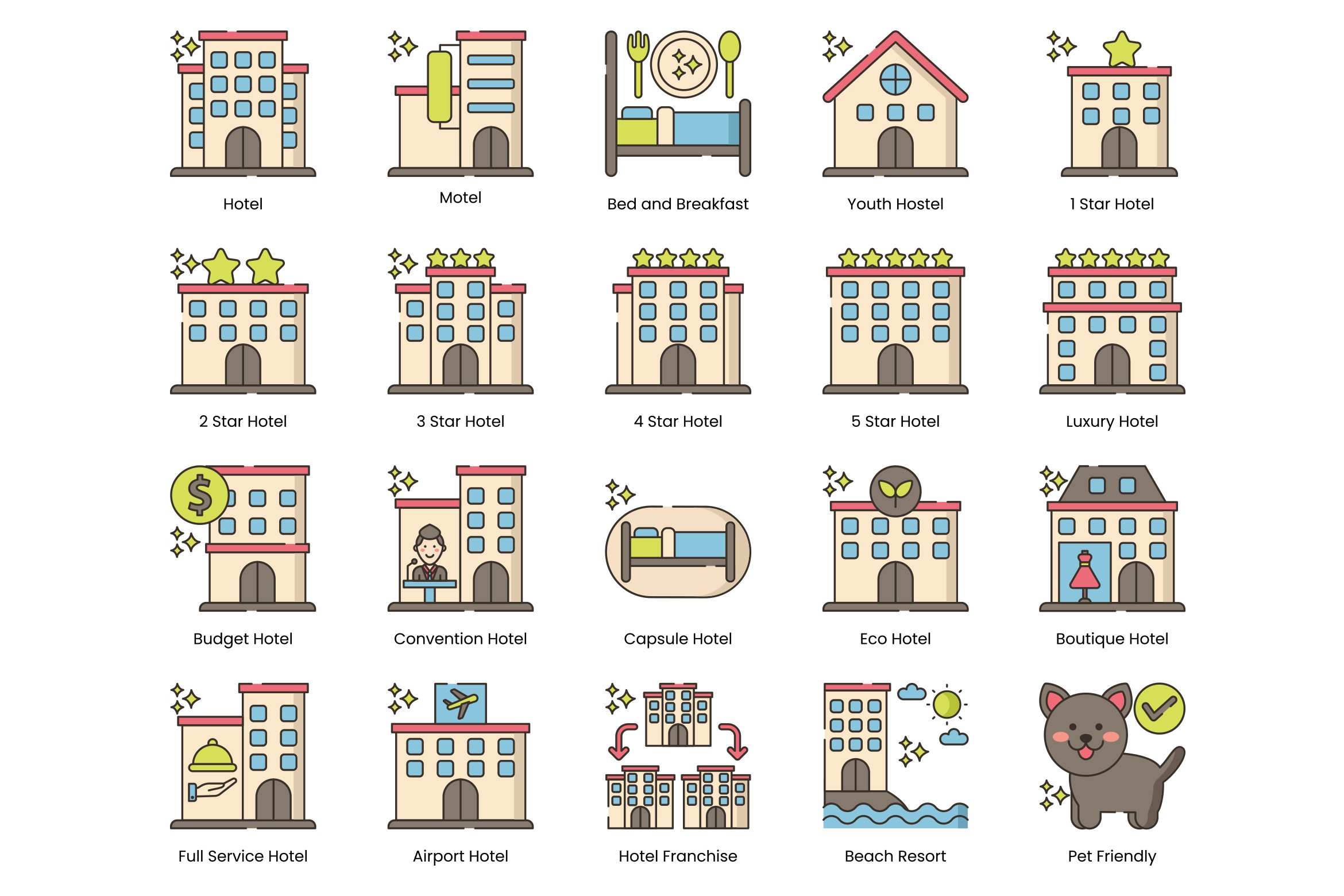 80 Hotel Management Icons | Hazel preview image.