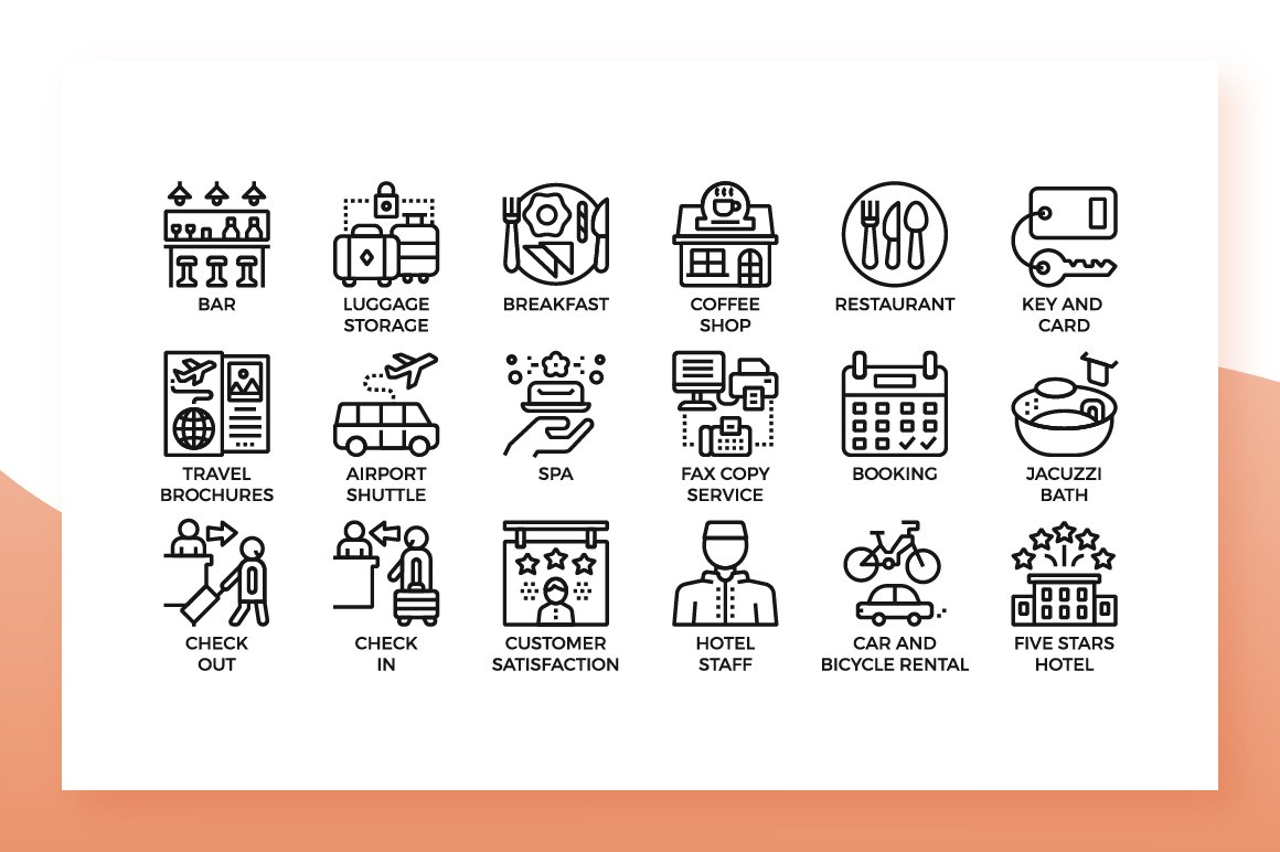 Hotel Icons preview image.
