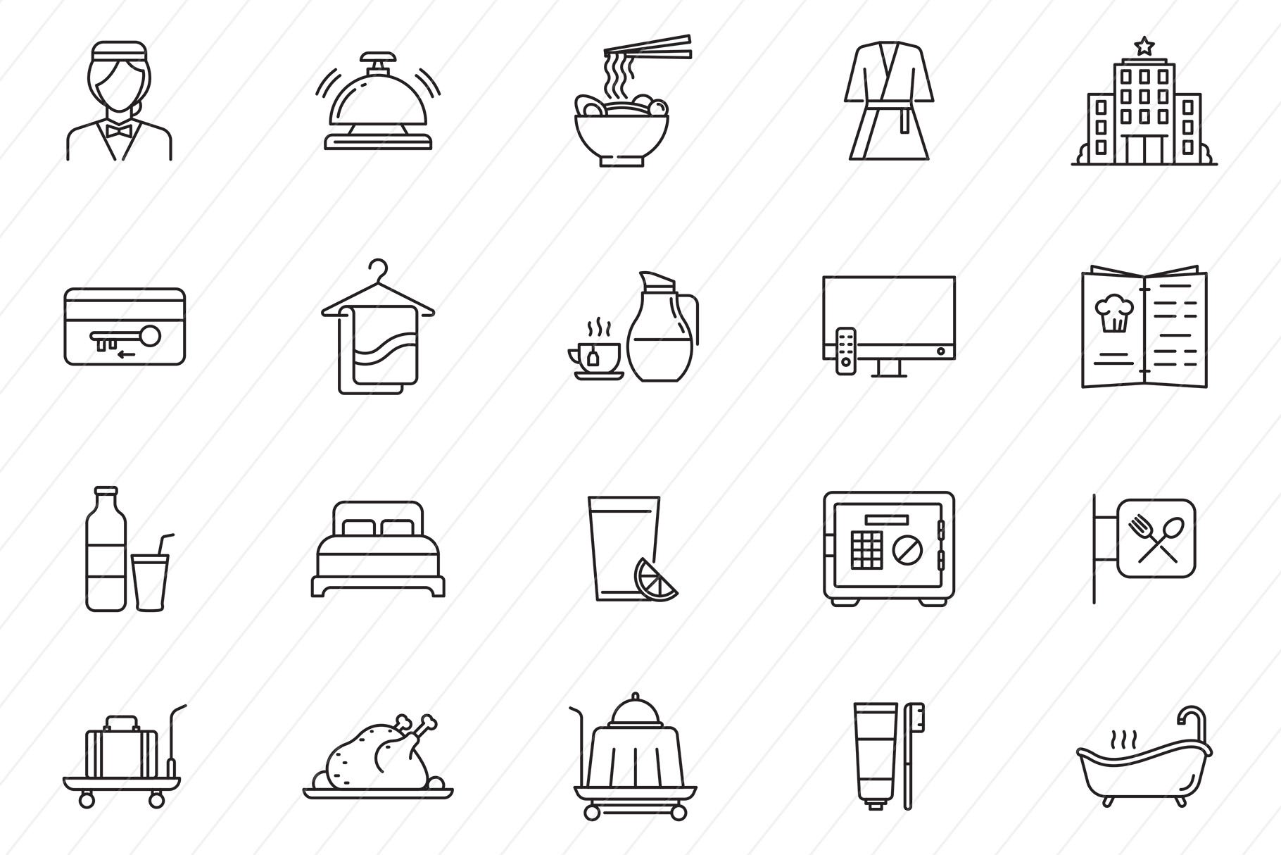 Hotel & Restaurant Icons cover image.