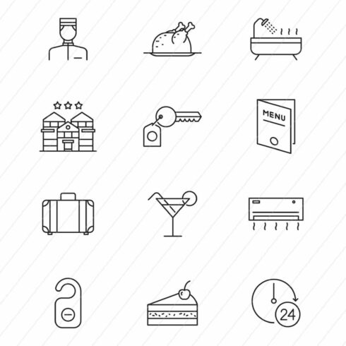 60 Hotel & Restaurant Icons cover image.