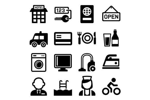 Hotel and Services Icons Set cover image.