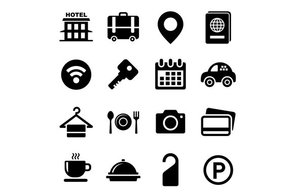 Hotel Icons Set cover image.