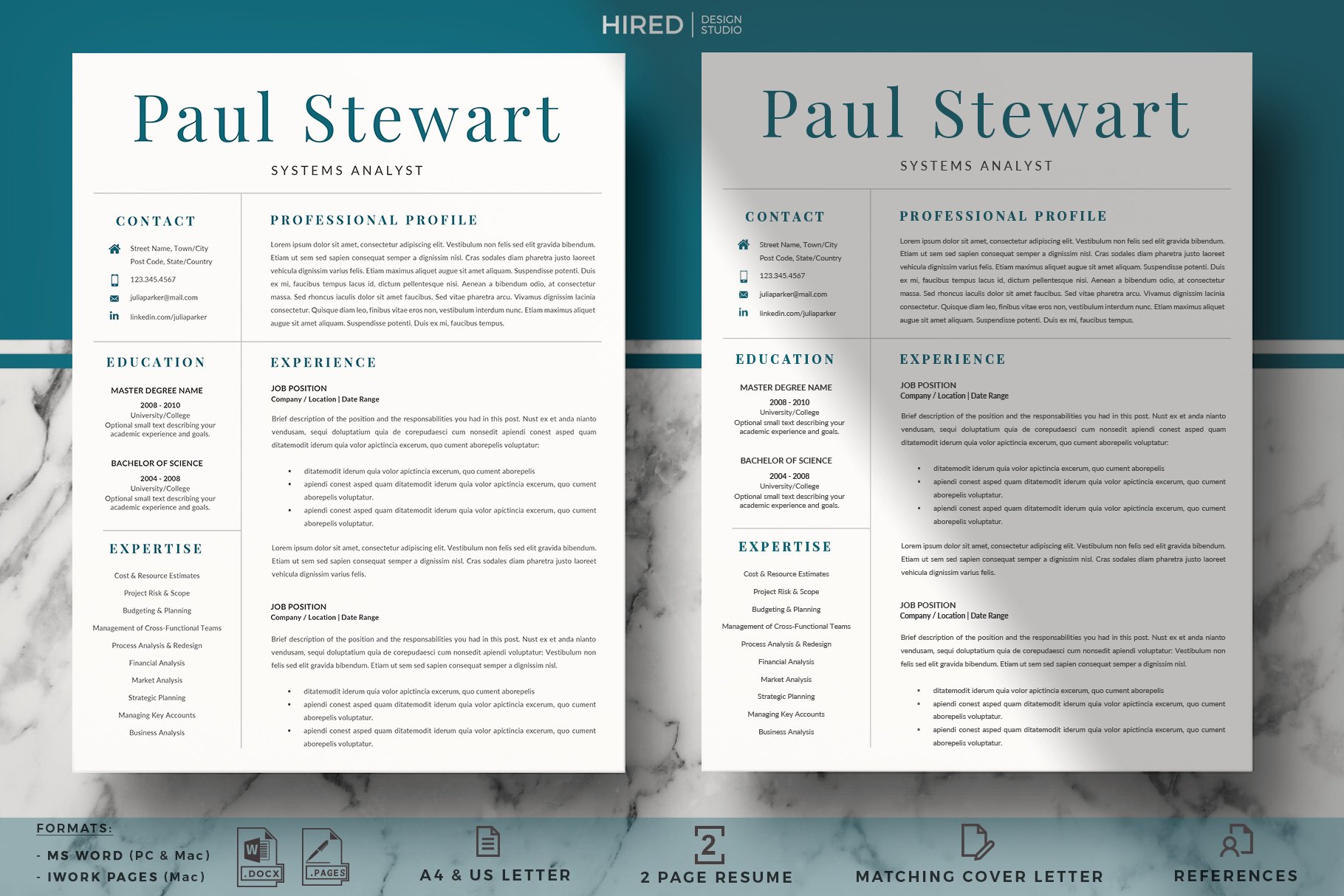 Systems Analyst Resume and Cover L. preview image.