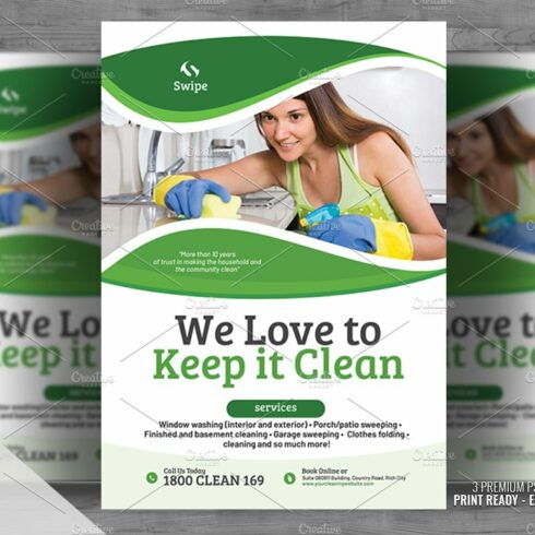 Cleaning Services Template Flyer cover image.
