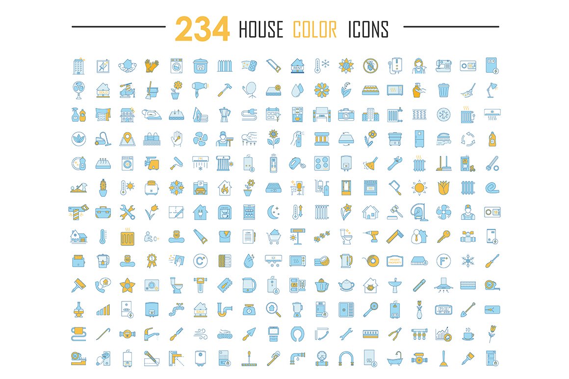 House color icons big set cover image.