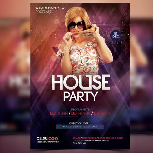 House Party - PSD Flyer cover image.