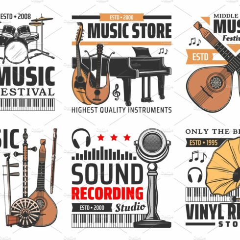 Music and sound icons cover image.