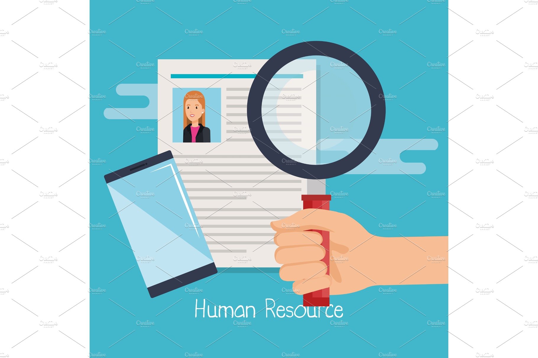 human resources set icons cover image.