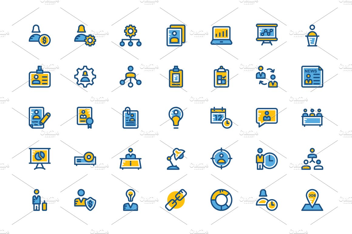 75+ Human Resources Vector Icons preview image.