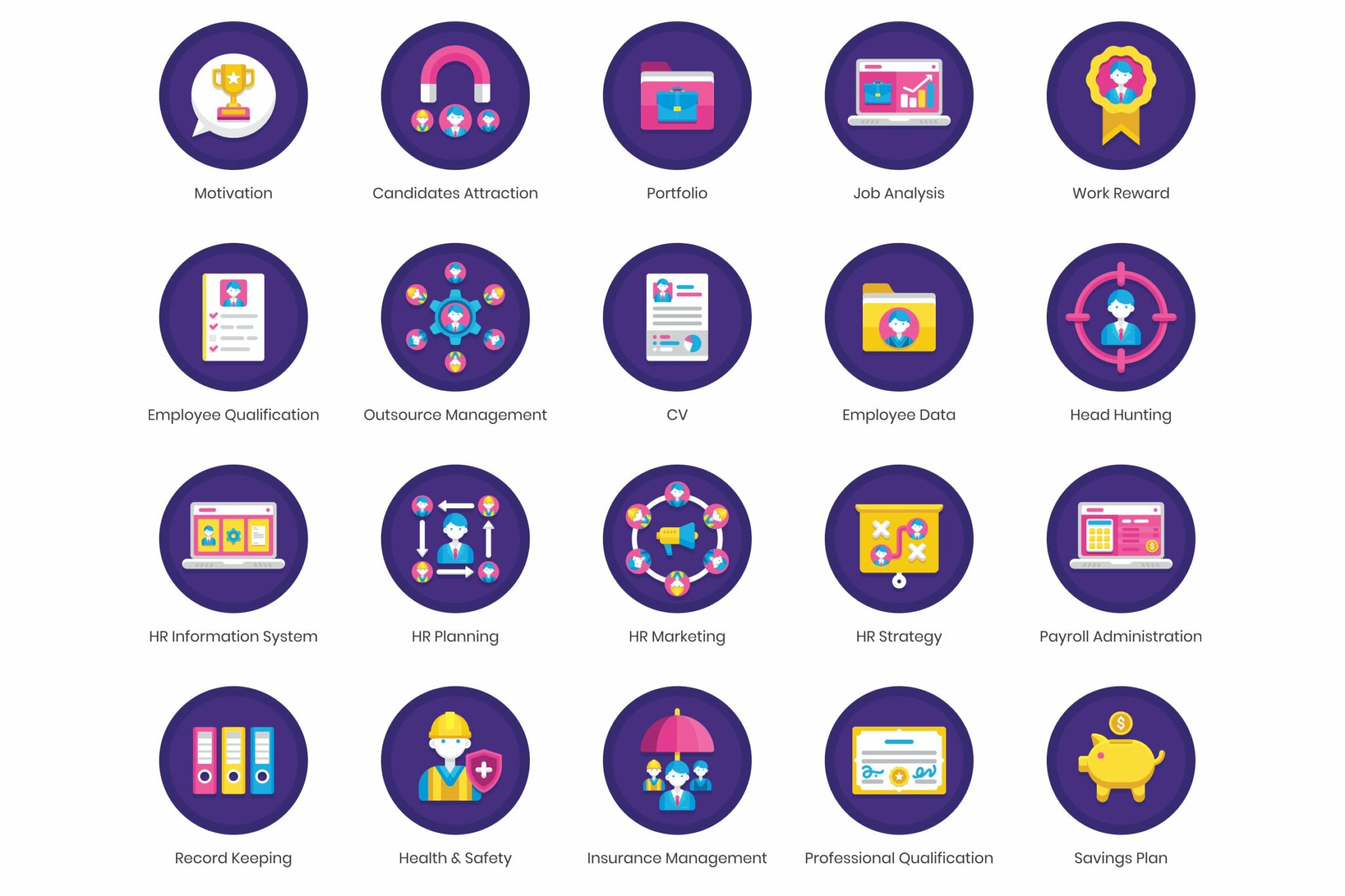 90 Human Resources Icons – MasterBundles