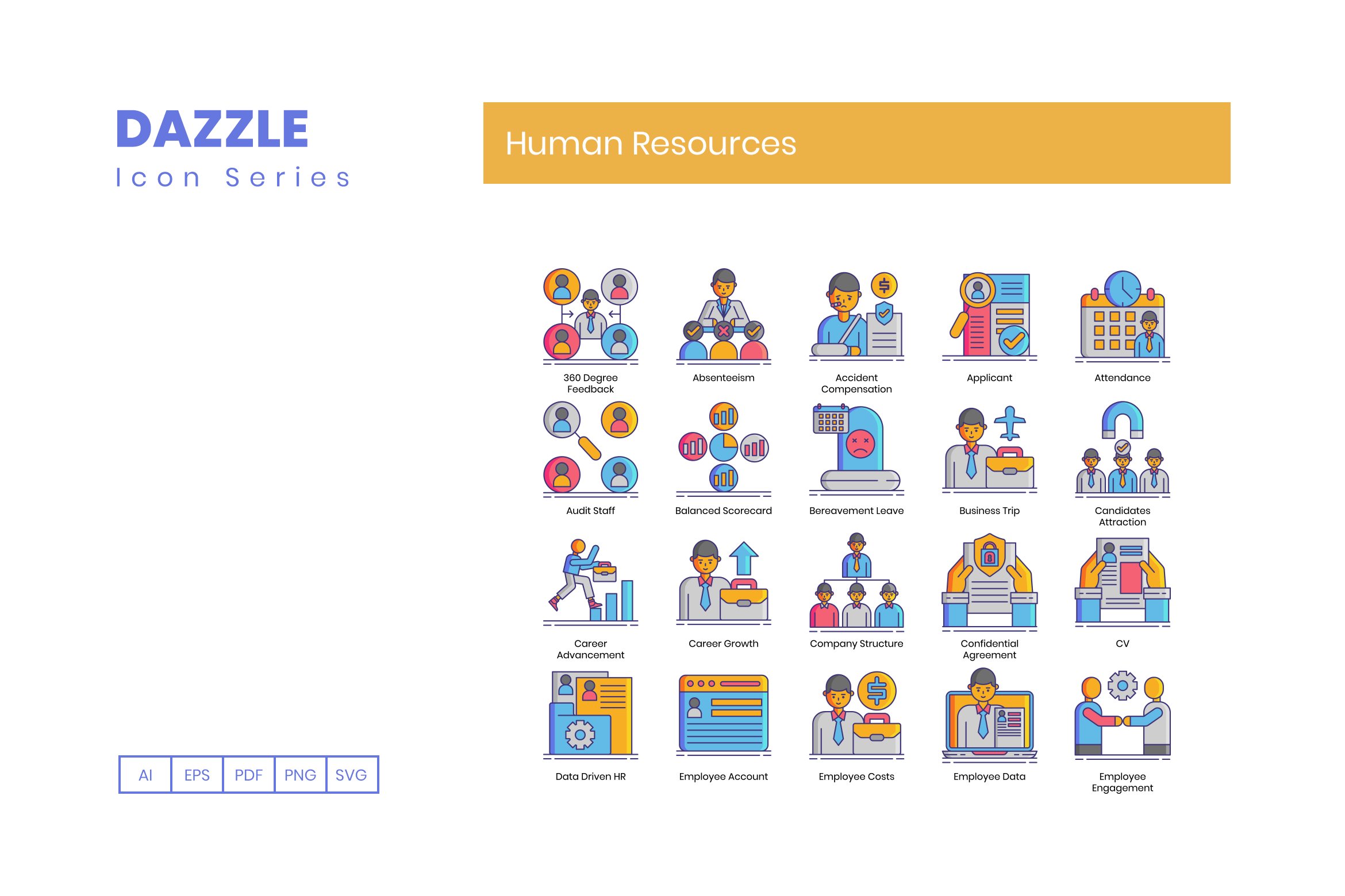 90 Human Resources Icons | Dazzle preview image.
