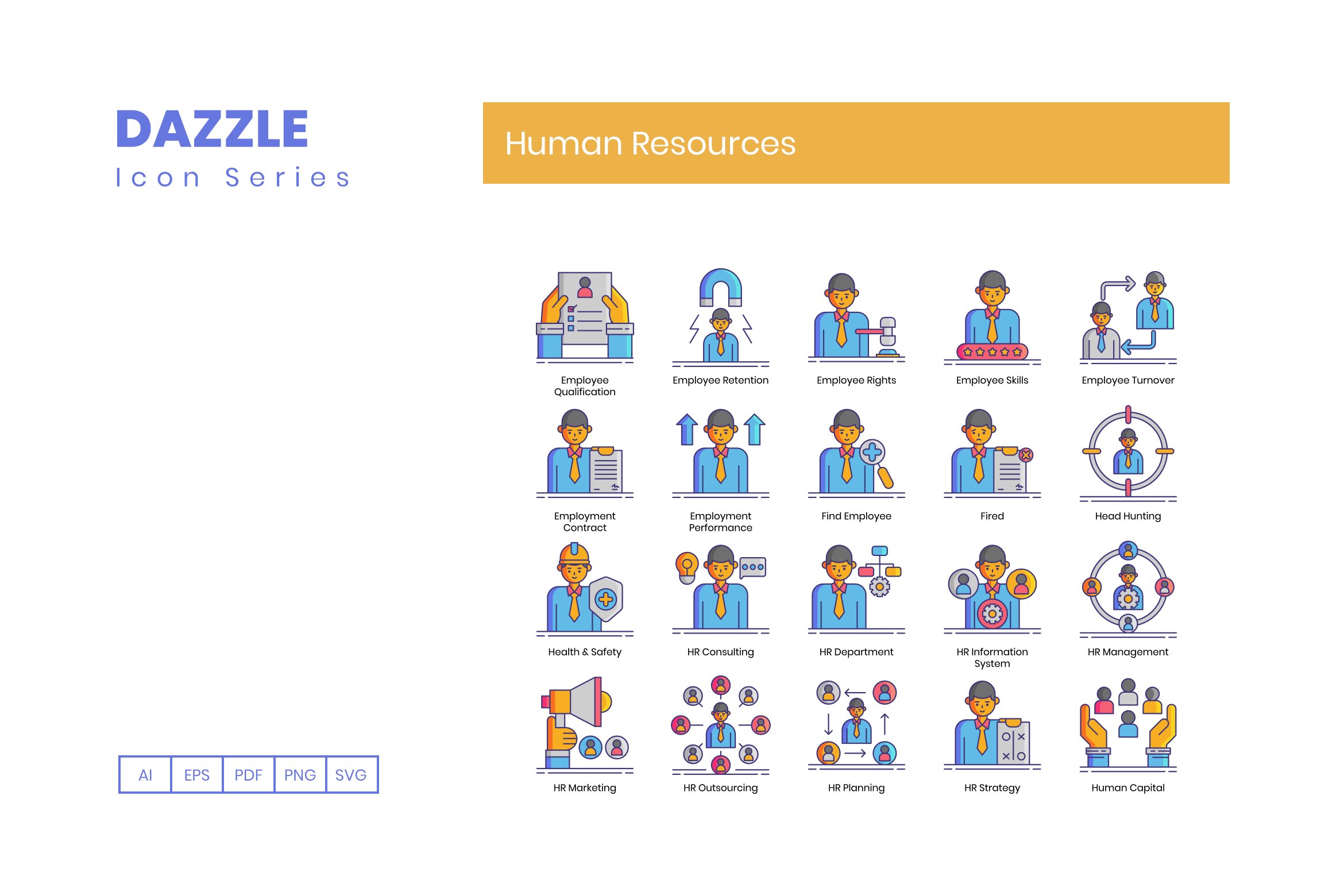 human resources icons dazzle cm 2 611