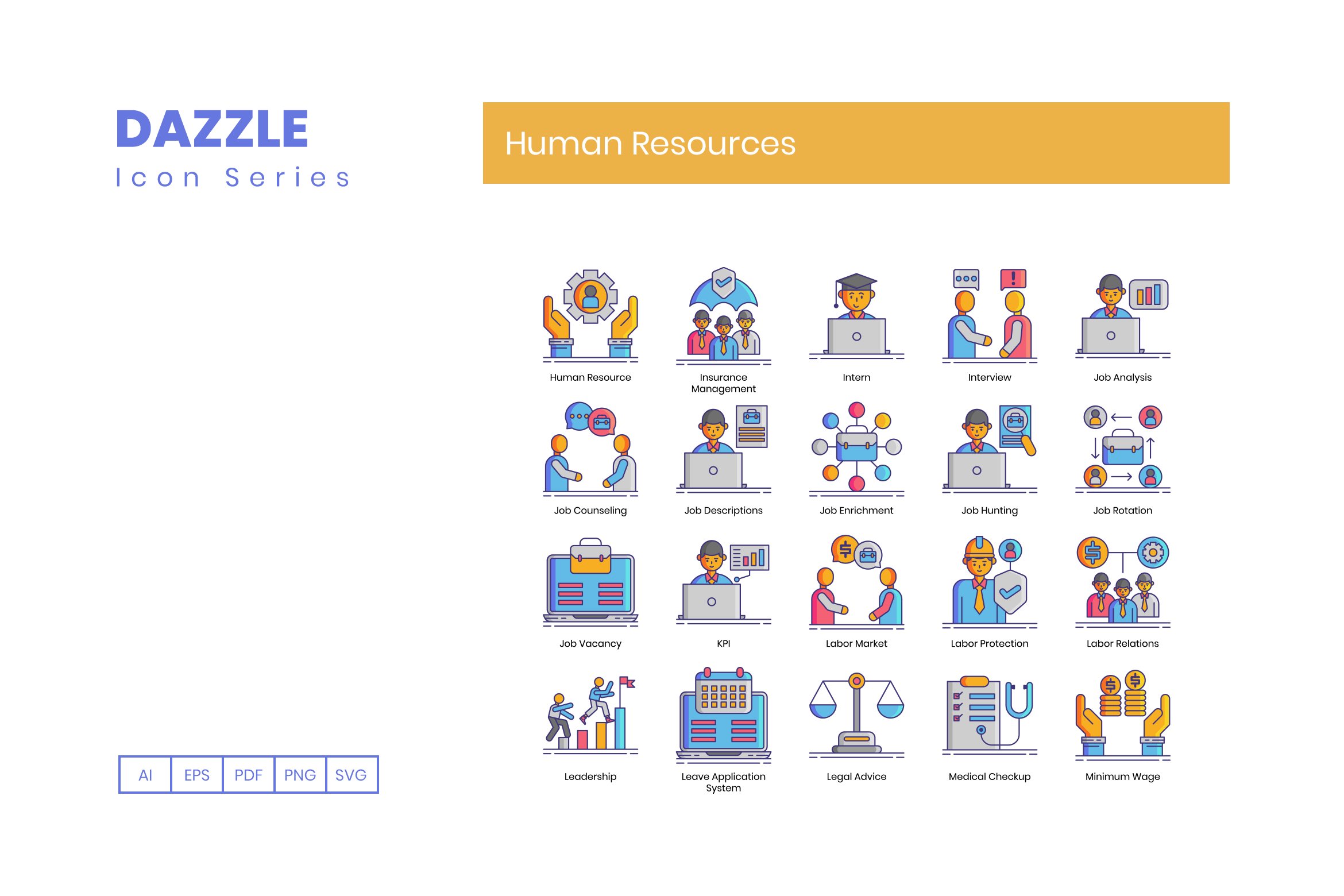 human resources icons dazzle cm 3 185