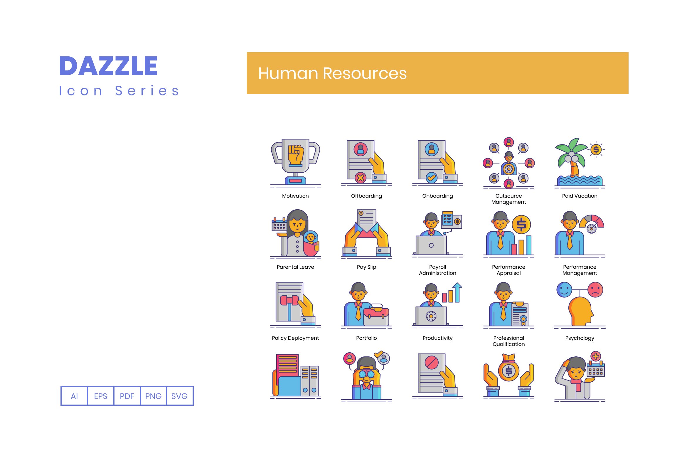 human resources icons dazzle cm 4 304